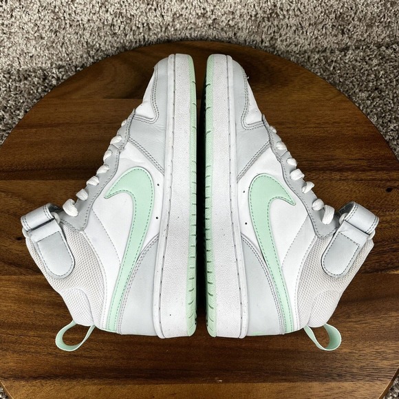 Nike Court Borough 2 High Top Sneaker Pure Platinum Mint Size 5Y Shoe CD7782-011 - Picture 7 of 11